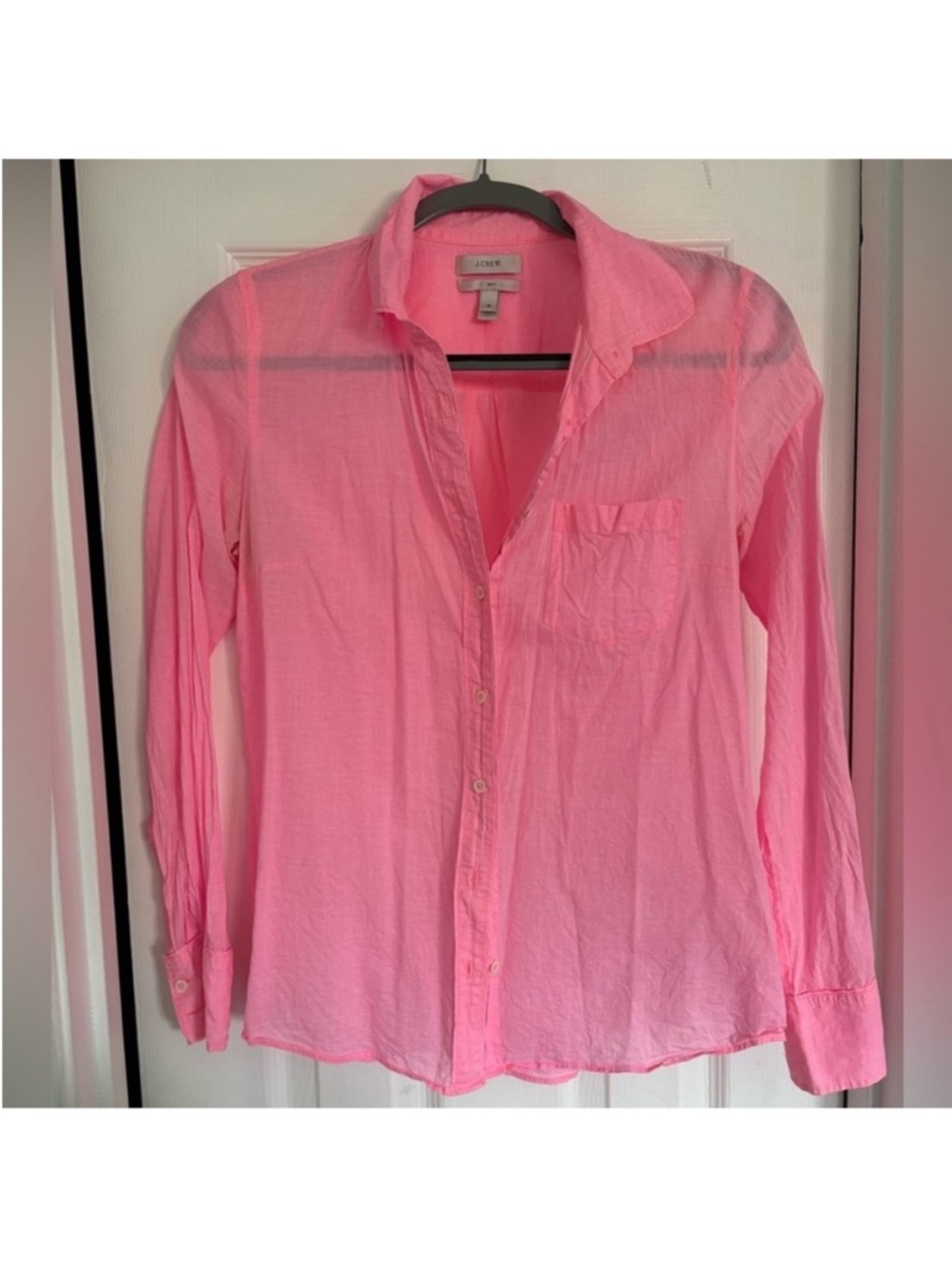 J. Crew Bright Pink Lightweight Button-Down Shirt